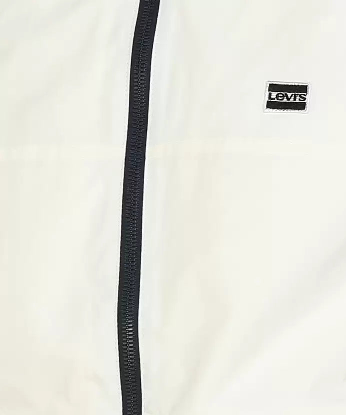 Levi's White Full Sleeves Printed Jacket- WindCheater