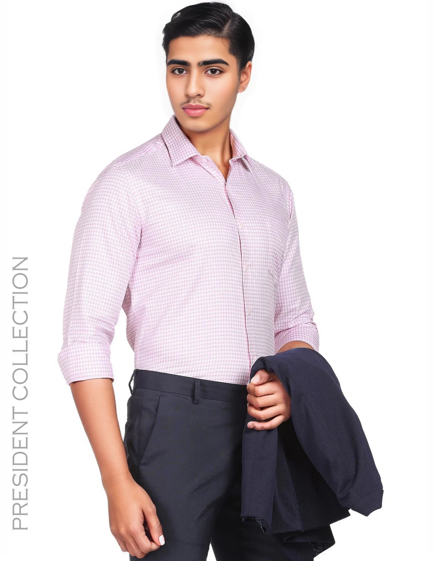 Arrow's Men Pink Pure Cotton Geometrical Pattern Formal Shirt