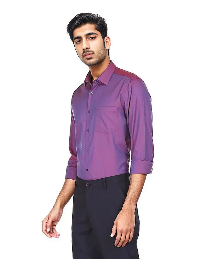ARROW Men Purple And Red Two-Tone Festive Formal Shirt